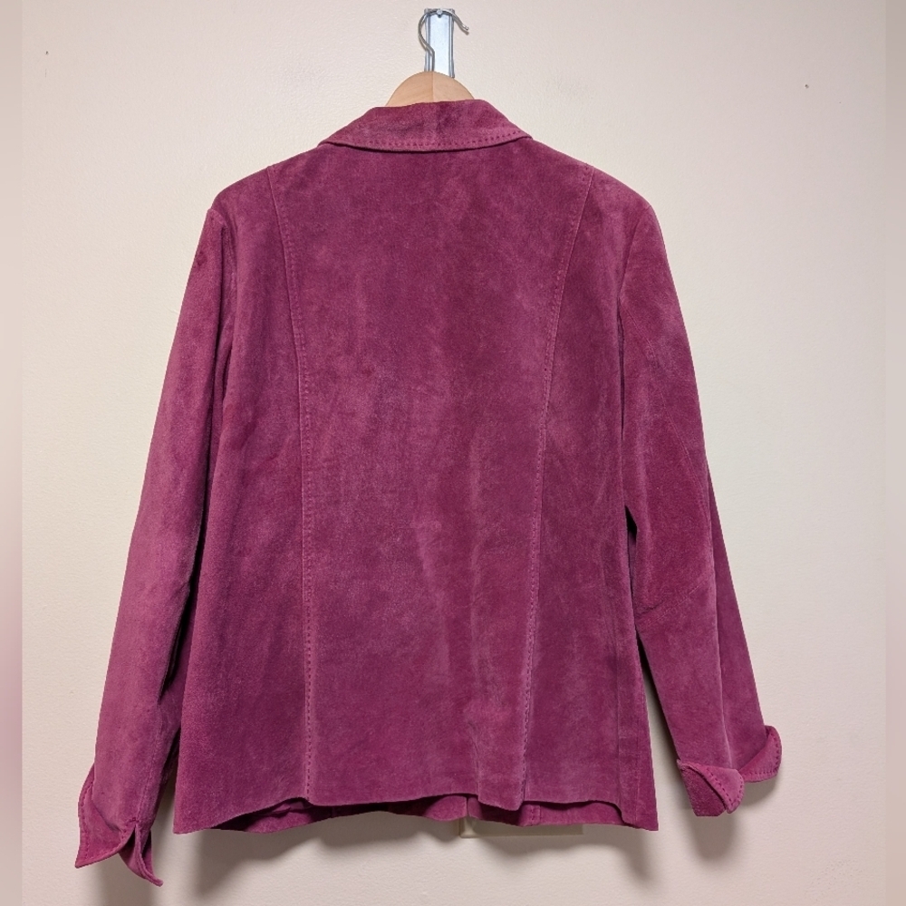 Pendleton Raspberry Suede Button-Up Jacket - Picture 3 of 5
